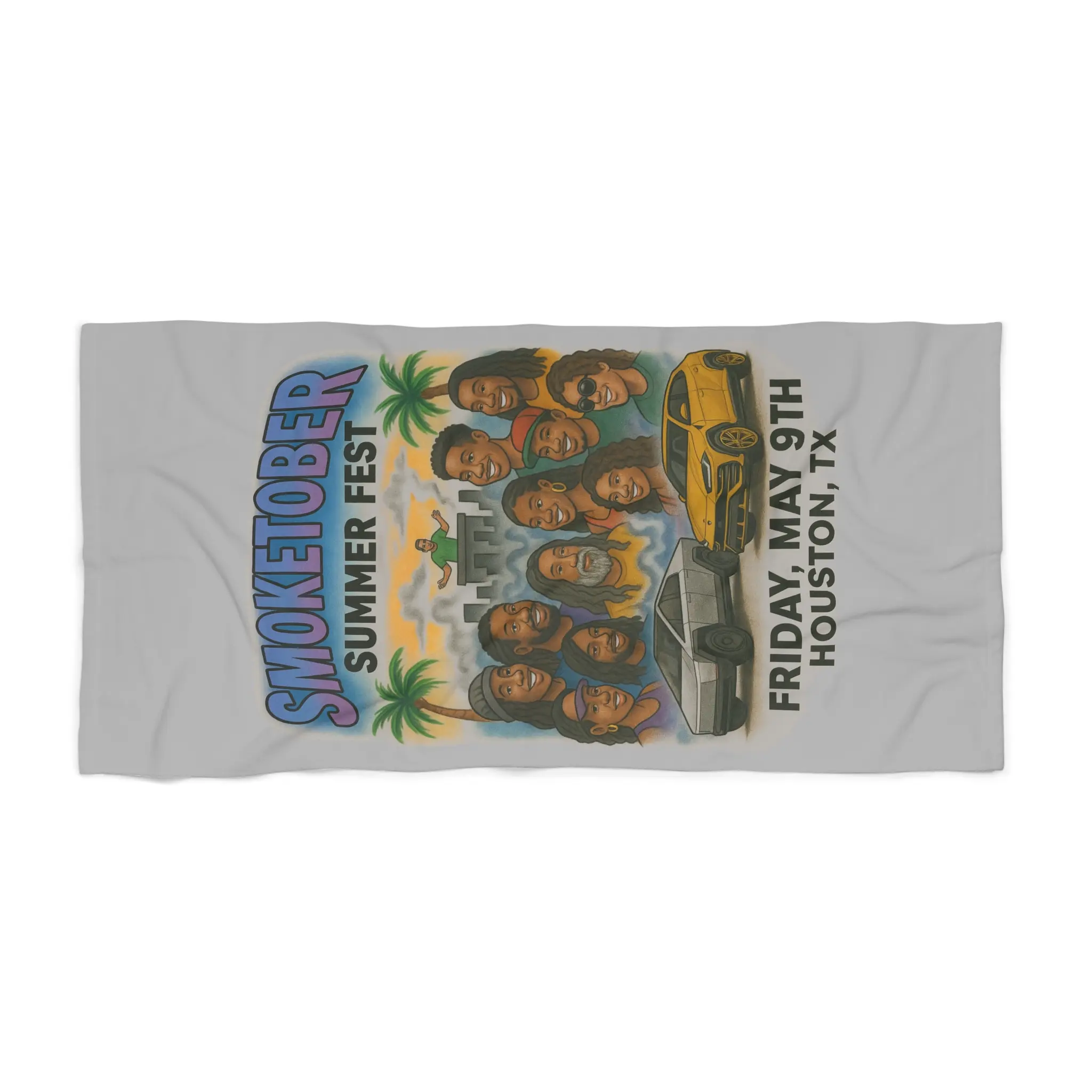 GREY Smoketober Summer Fest Beach Towel, Retro Festival Towel, Fun Beach Gear, Summer Vibes, Poolside Essential, Music Event Towel