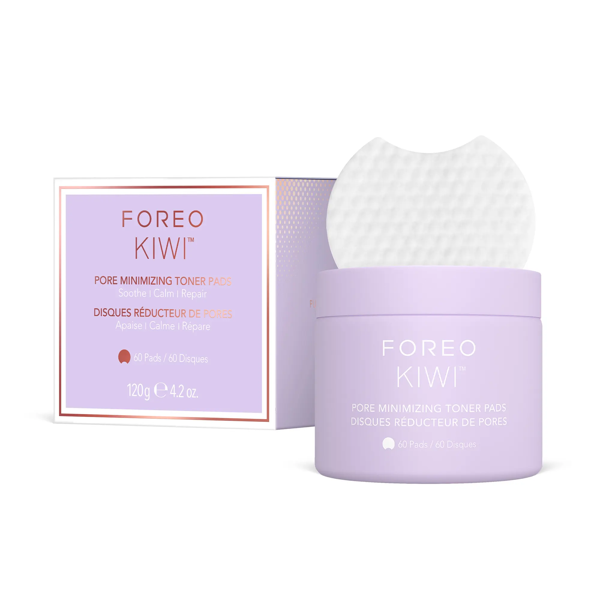 FOREO KIWI Pore Minimizing Toner Pads 60pcs – Witch Hazel & Centella Asiatica Exfoliating Face Pads for Oily, Acne-Prone Skin – Pore Minimizer & Redness Relief