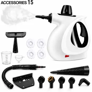 1050W High-Power Handheld Pressurized Steam Cleaner with Safety Lock, 15 Accessories, Replaceable Tools for Kitchen, Bathroom, Floor Household Cleaning Appliances