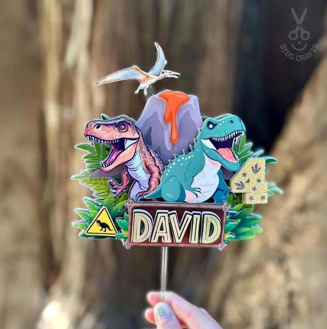 Dinosaur Birthday Cake Topper | Custom Party Decoration