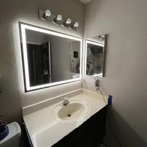 LED Bathroom Vanity Mirror for Wall with Double Front and Back Light, Anti-Fog, Shatter-Proof, Dimmable, Tempered Glass, Memory Function