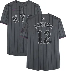 Francisco Lindor New York Mets Autographed Black Nike City Connect Limited Jersey - Fanatics Authentic Certified