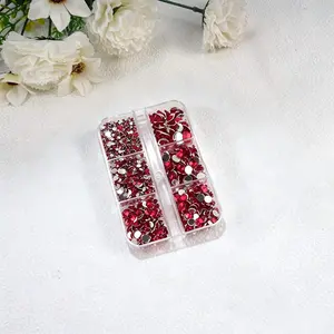 1560pcs DIY Boxed Multi-Color Flat Bottom Resin Nail Rhinestones, 2-6mm Multiple Sizes, for Handmade Fashion Shoes Clothes Makeup Bags & Nail Decorations
