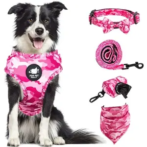 Dog Harness Suit Include Vest Harness Collar Leash Handkerchief Scarf Poop Bag Accessories for Pet Cat Dogs Supplies Set  Dog Accessories