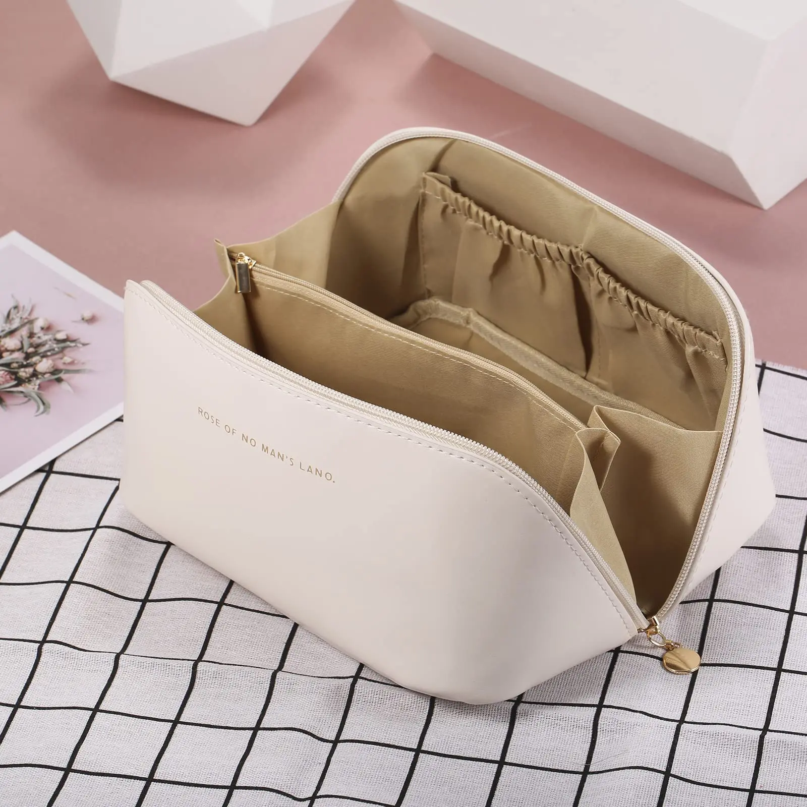 Large Handle Waterproof Makeup Bag - Portable Cosmetic Organizer for Home & Travel Toiletry Large Handle Waterproof Makeup Bag - Portable Cosmetic Organizer for Home & Travel Toiletry