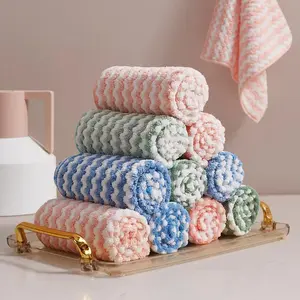 10-Pack Microfiber Cleaning Cloths Set | Super Soft & Absorbent for Kitchen/Dish/Glass/Countertop | Assorted Colors for Multi-Purpose Household Cleaning