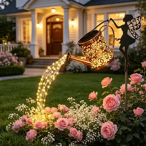 Retro Metal Fairy Solar LED Waterfall Colored Light, Easy-to-Install Outdoor Solar Lights for Backyard Decor, Garden & Lawn Pathway Decoration, Ideal Gardening Gift for Mothers