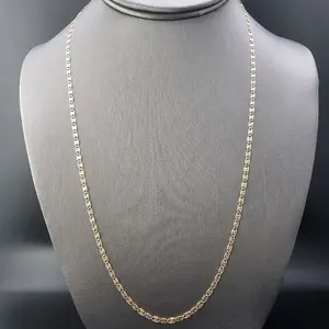 14K Gold Chain 22" Figaro Necklace for Men and Women