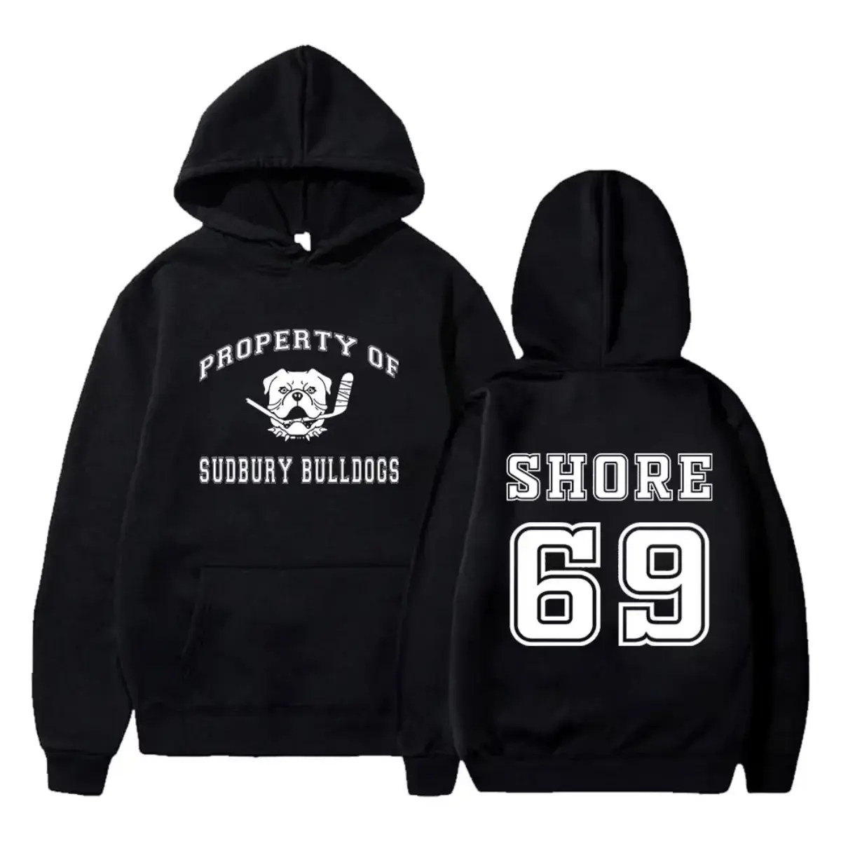 Men's Shoresy 69 Sudbury Blueberry Bulldogs Graphic Hoodie - Soft Ribbed Fabric Long-Sleeve Tops, Unisex Casual Classic Layer, Ideal Birthday Holiday Gift, Cotton, Unisex Fit, Sports, Street, Jeans, Shirt, Fleece Lined