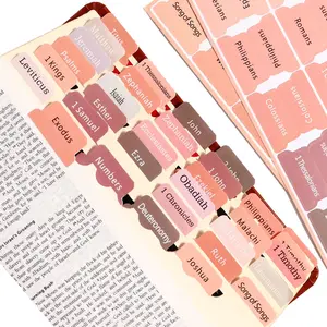Bible Tabs for Reading & Study - Brown Tabs for Kids/Teens, Large Print, 73 Pre-Labeled & 17 Blank Tabs, Old & New Testament, Ultra-Thin, Durable, Adjustable Adhesive, Ideal for Study & Prayer