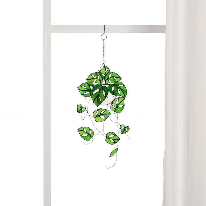 Monstera plant hanging decor sun catcher
