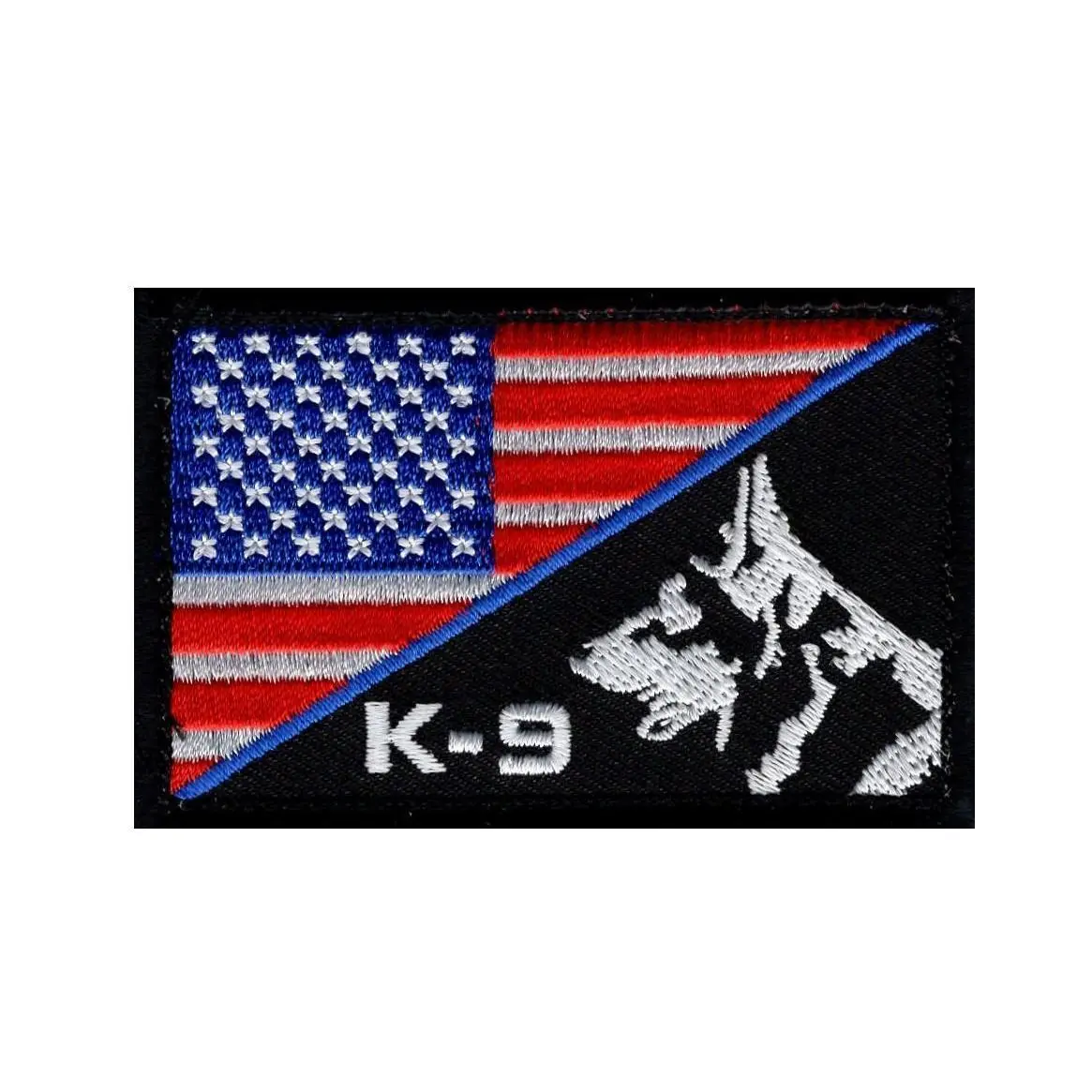 K-9 USA American Flag Thin Blue Line Police Swat Hook Fastener Patch (PK-1A)