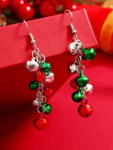 1 Pair Elegant Classic Christmas Bell Tassel Earrings, Red Green Jingle Bells Dangle Earrings, Dangling Earrings, Holiday Fashion Jewelry for Women, Festive Jewelry, Christmas Party Banquet Prom Accessory, Seasonal Gift, Ear Accessories