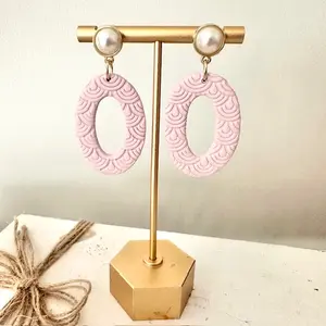 Daphne Polymer Clay Earrings Lavender Purple Pearl Dangle Spring Fashion Accessories