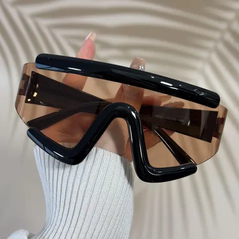 Extra Large Sunshade Sunglasses Unisex, Futuristic Y2K Helmet Style, Wraparound Uv400 Fashion Shades, Trendy Eyewear for Men and Women, Stylish Sunglasses