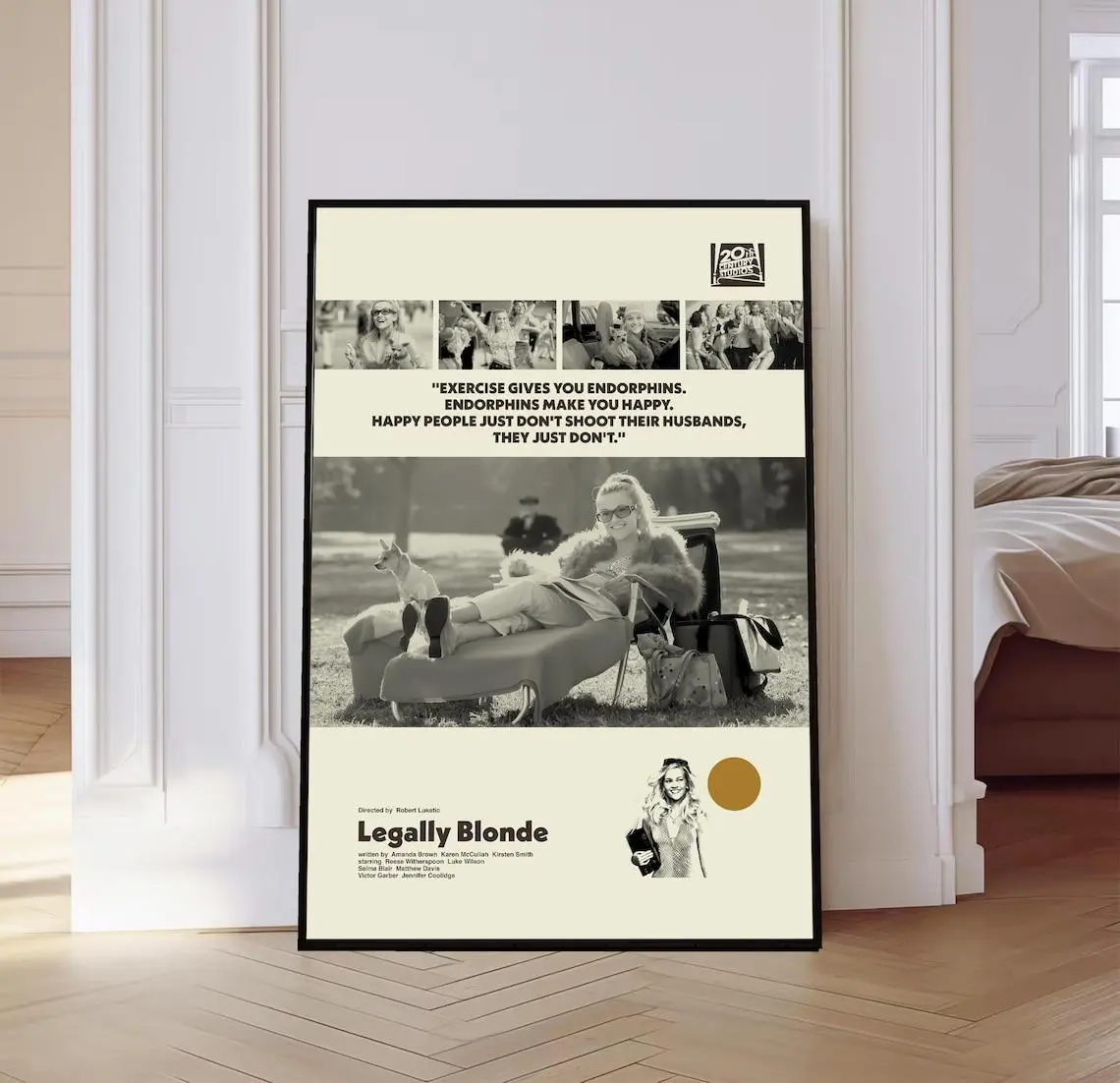 Legally Blonde Movie Poster, Legally Blonde Poster, Mid century Art, Retro Modern Poster, Black And White Poster, Vintage Movie Poster