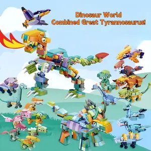 12-in-1 Dinosaur Mini DIY Building Blocks, Creative Animal Assembly Set, STEM Educational Kids Toys