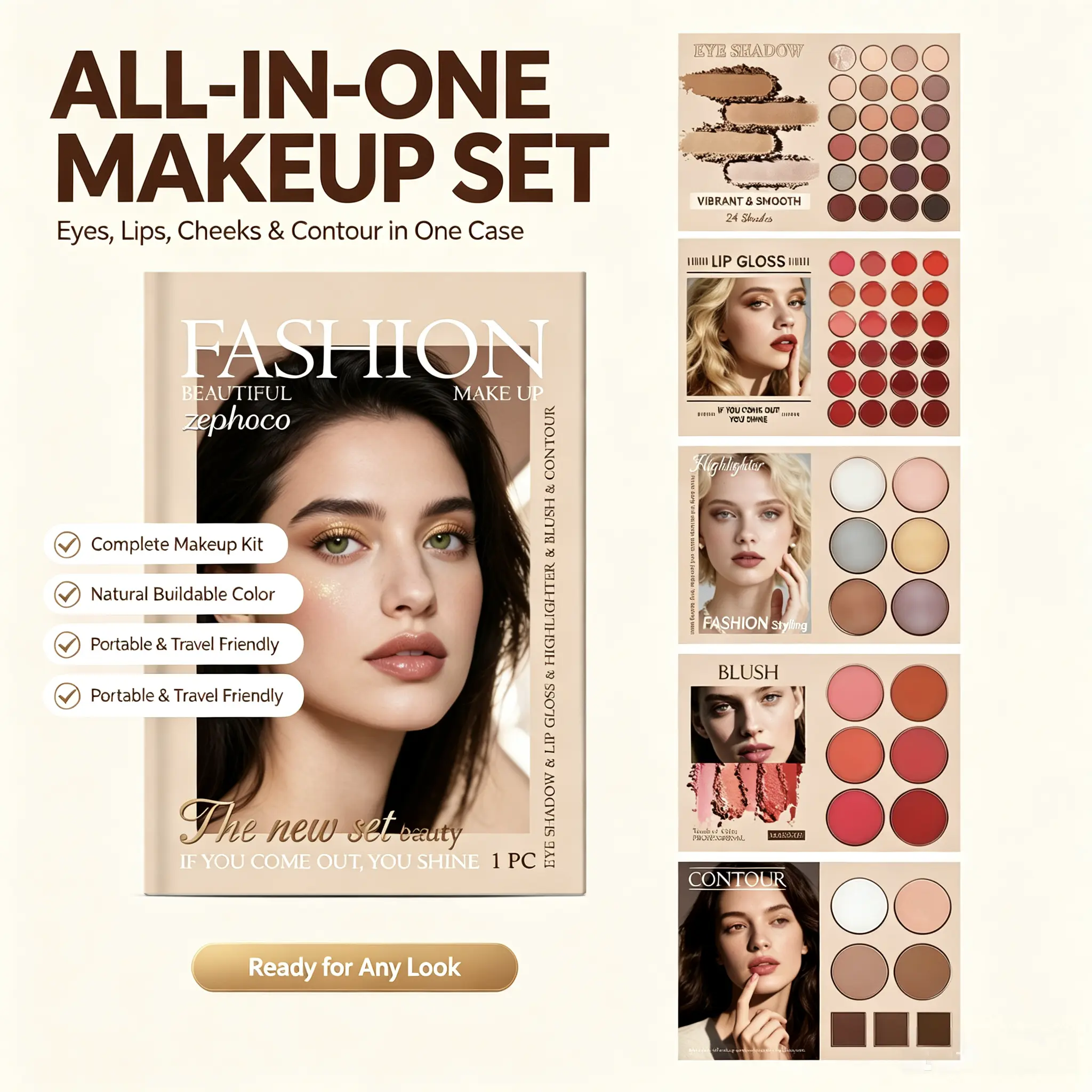 Fashion Makeup Kit - Natural Color Payoff, Essential for Achieving a Beautiful Complexion, Beauty & Personal Care Must-Have