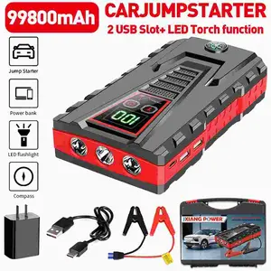Portable Car Jump Starter 5000A Peak 99800mAH 12V Auto Battery Booster Power Bank Emergency with LCD Display and LED Light