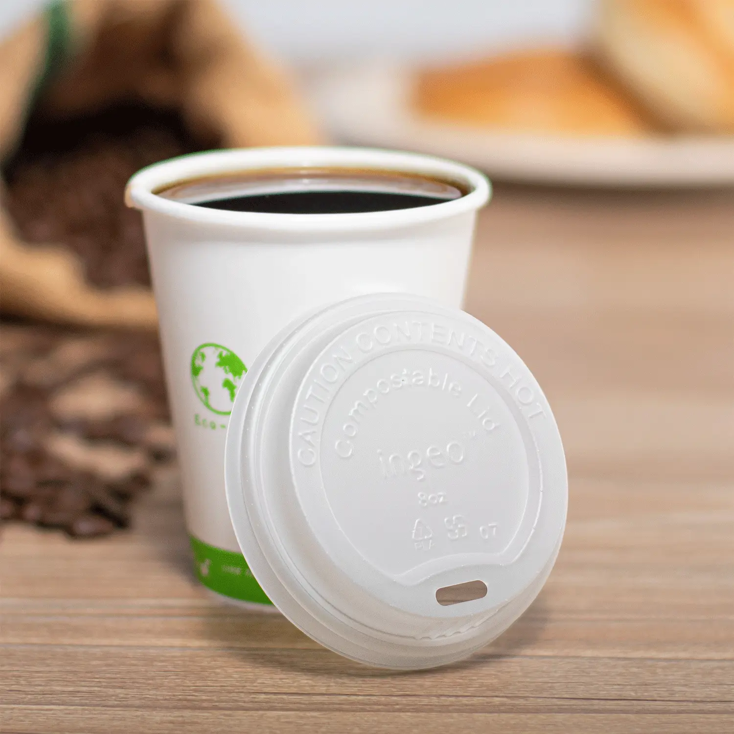 Karat Earth 80mm Compostable Sipper Dome Lids for 8oz Hot Cups - 1,000 pcs Karat Earth 80mm Compostable Sipper Dome Lids for 8oz Hot Cups - 1,000 pcs