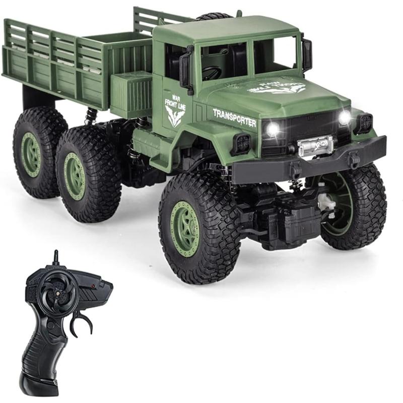 Military Truck 2.4Ghz Off-Road Remote Control Car RC 4WD Truck for ATVs, Children's Day Ideal Gift for Boys (Green)