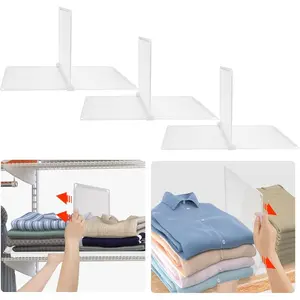 Portable Shelf Dividers for Closet Organization, Easy Access Storage, Fits Wire Shelves and Wooden Boards, 3pack