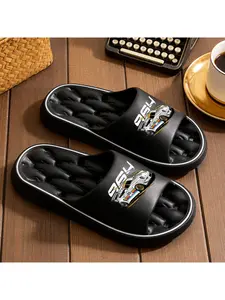 1pc 964 Race Car Printed Couple'S Sandals, Plus-Size Slippers, Beach Slippers, Balcony/Garden Sandals, Men'S Slippers, Outdoor Casual Slippers, Suitable for Bedroom Living, Home, Bathroom, Beach, Pool, Etc., Women Shoes