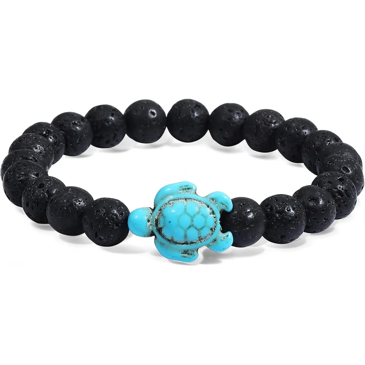 Turtle Bracelet Sea Turtle Beaded Bracelet Father's Day gifts Natutal Stone Stretch Fits  for Men Women Fashion  Valentines Day Gifts