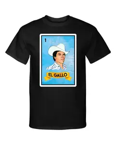 El Gallo Loteria Chalino Sanchez Mexican Shirt, Full Size, Full Color.