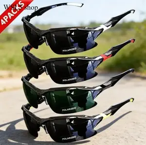 4-Pack Polarized Rimless Sports Sunglasses for Men & Women – Lightweight UV400 Protection, Anti-Glare Wraparound Shield, Windproof Outdoor Eyewear, Perfect for Driving, Fishing, Running, Travel & Adventure