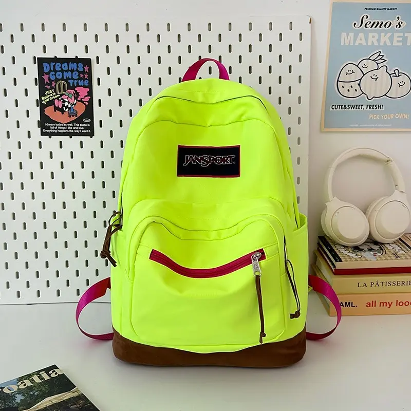 JanSport Classic Suede Bottom Backpack, Large Capacity School Bag for Middle & College Students, Vintage Casual Daypack for Commute & Travel