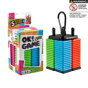 Portable Five-in-a-Row Game, 1 Box Colorful Family Board Games, Interactive Party Entertainment Toy for Family Party Gathering