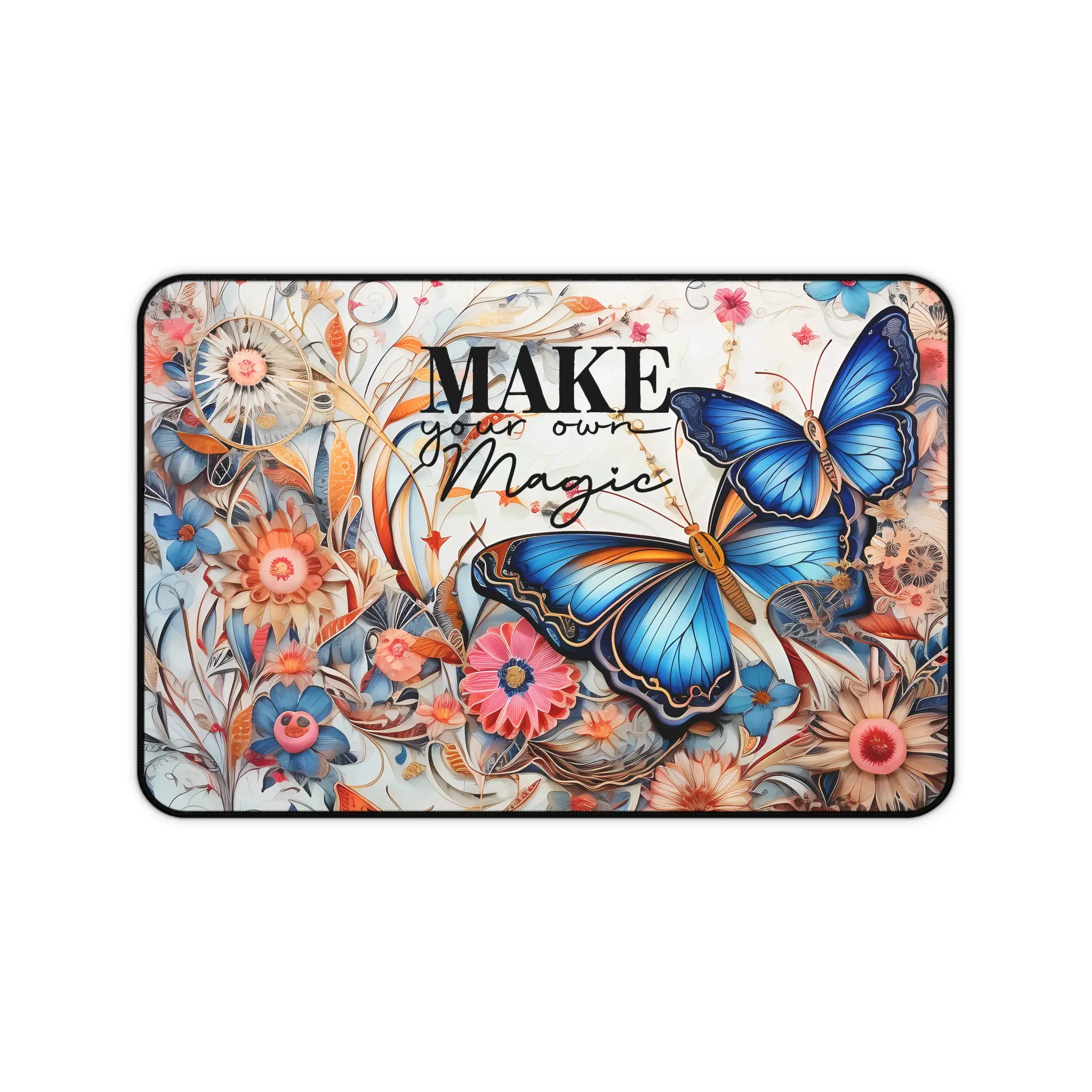 Butterfly Desk Mat, Make Your Own Magic Mouse Pad, Unique Desk Accessory, Gift for Her, Office Decor, Floral Desk Protector, Desk Blotter