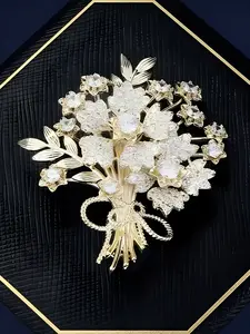 1 Piece of Fashionable and Elegant Bouquet, Pin, Brooch, Exquisite and Elegant Feminine Temperament, Top, Chest Flower, Clothing Accessories, Floral Brooch