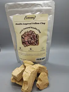 LAKABA Cosmetic Grade Narat Thousand-Layer Yellow Kaolin Clay 200g 7oz All Natural Chemical Free for DIY Masks & Skin Care