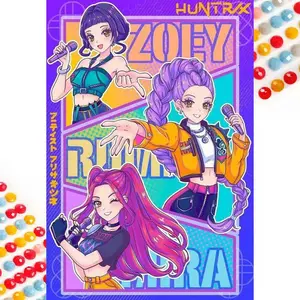 5D DIY Full Drill Diamond Painting - Diamond Painting Kit Purple Haired Singer Mosaic Canvas DIY Wall Art, Home Wall Decoration, Handcraft, Suitable for Halloween, Christmas, Birthday, and Anniversary Gifts.