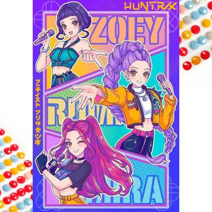 5D DIY Full Drill Diamond Painting - Diamond Painting Kit Purple Haired Singer Mosaic Canvas DIY Wall Art, Home Wall Decoration, Handcraft, Diy Kits, Suitable for Halloween, Christmas, Birthday, and Anniversary Gifts.