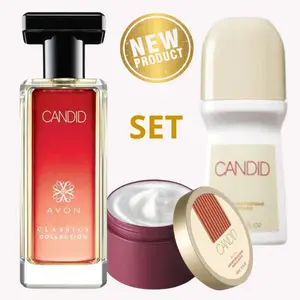 Candid Cologne Spray 1.7 oz, skin softener and deodorant roll-on. SET of 3