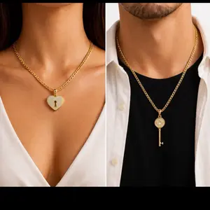 Dúo de cadenas para parejas/ gold plated/