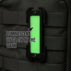Tactical Glow-In-The-Dark Velcro Tag, Molle Mounting Buckle, Outdoor Backpack Light-Absorbing Panel, Luminous Identification Patch