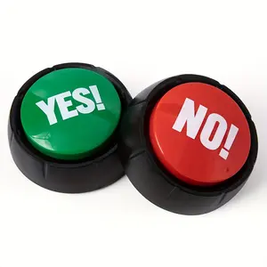 2-pack game show answer buttons, plastic yes/no buttons with sound, battery-powered (AAA batteries not included), fun prank gift, suitable for Halloween, Christmas events, and party supplies. Halloween & Christmas.