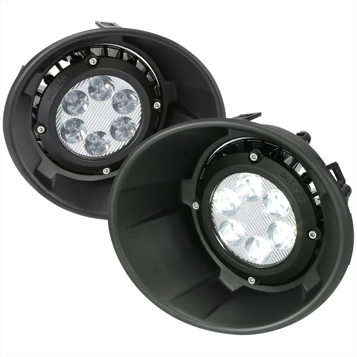 2010-2013 Chevrolet Camaro LED Fog Lights Kit w/ Switch & Wiring Harness (Chrome Housing/Clear Lens)