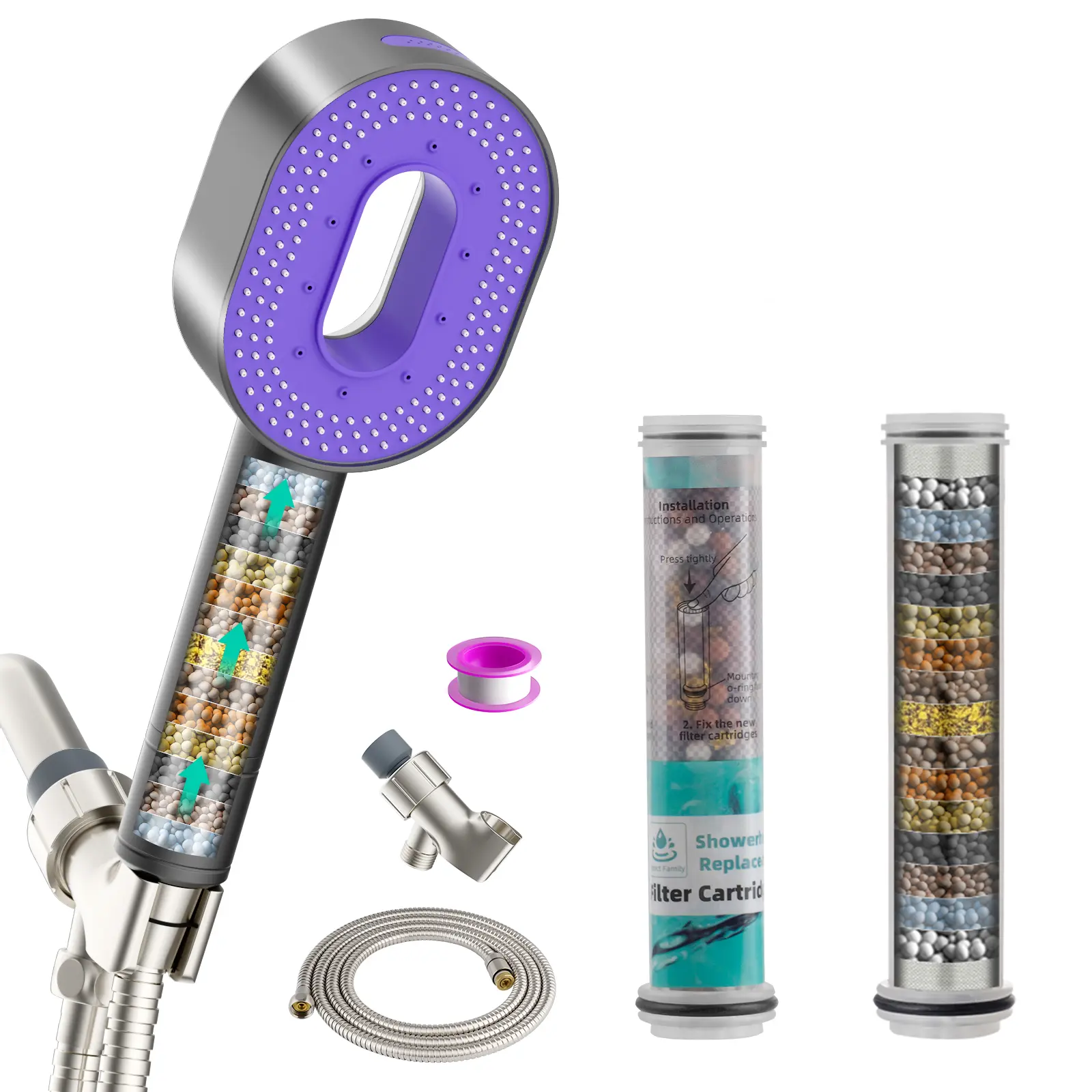 Gray shower set + 3 PACK 20 Stage Filter