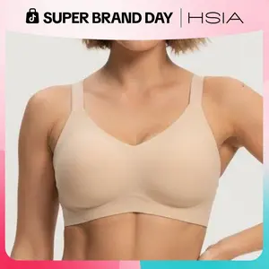 HSIA Women's Wireless Full Coverage Bra - SoftTouch Breathable Fabric, Soft Support, Jelly Fit, Lightweight, Seamless, Adjustable Straps