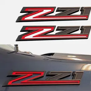 2x Z71 Emblem Badges for Silverado Black Red 2019-2025