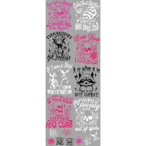 Sarcastic Baddie DTF Transfers Gang Sheet 22” wide x 60” long DIY Direct to Film T Shirt Transfers