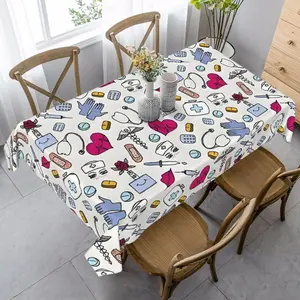 Patterned Nurse Tablecloth, Country Style Printed Tablecloth, Home Kitchen Restaurant Party Holiday Decor, Thanksgiving Gift