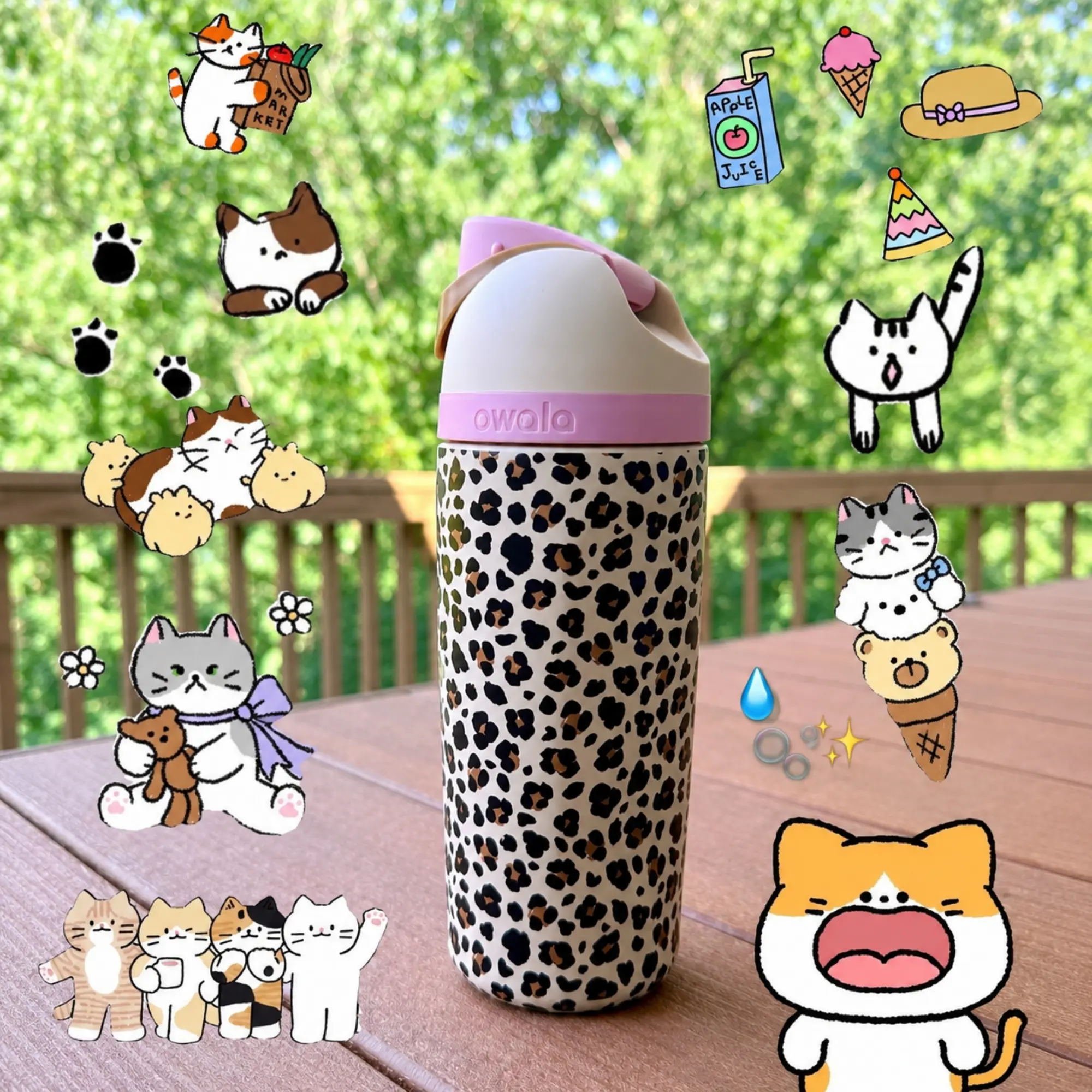 New In Box Owala x Cat & Jack 16 fl oz Wild One Stainless Steel FreeSip Insulated Water Bottle for School Office Gym, Gift Idea