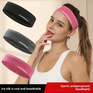 Sports headband, antiperspirant, sweat-absorbing and sweat-guiding yoga fitness headband, men's and women's running basketball headscarf, forehead protection headband