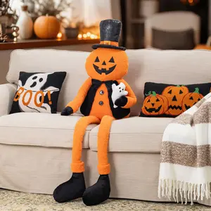 Gitzhome 59"H Halloween Oversized Fabric Jack-O-Lantern with Dangle Legs